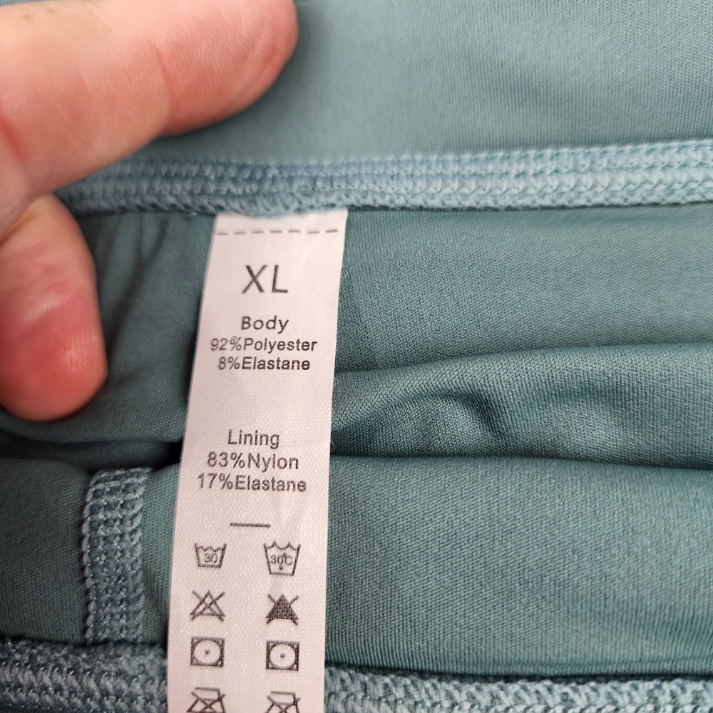 Halara Women XL Mesh High Waisted Drawstring Midi Skort Dusty Blue Activewear - Picture 4 of 7